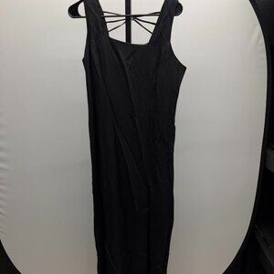 DBY Vintage Black Square Neck Maxi Dress